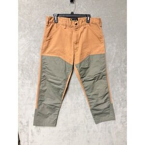 Browning Mens Upland Hunting Pants 38x30 Tan Green Reinforced Field Trousers